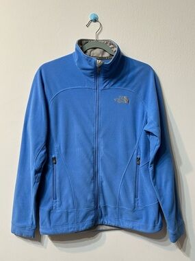 The North Face Women's Blue Gray Fleece Full Zip Jacket Size M Pockets